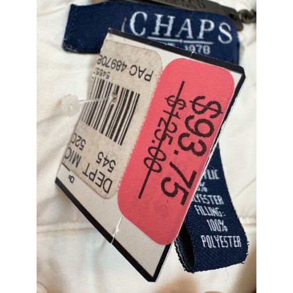 Chaps Puffer Vest Women S Cream Polyester Lightweight Sleeveless Insulated Jacke - Picture 3 of 4